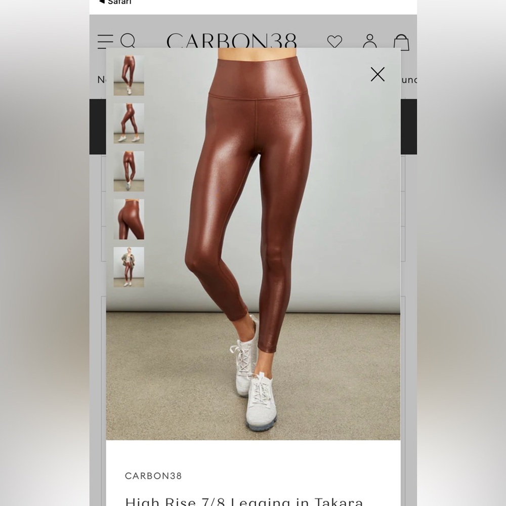 Carbon 38 Takara leggings 7/8ths length XS espresso color